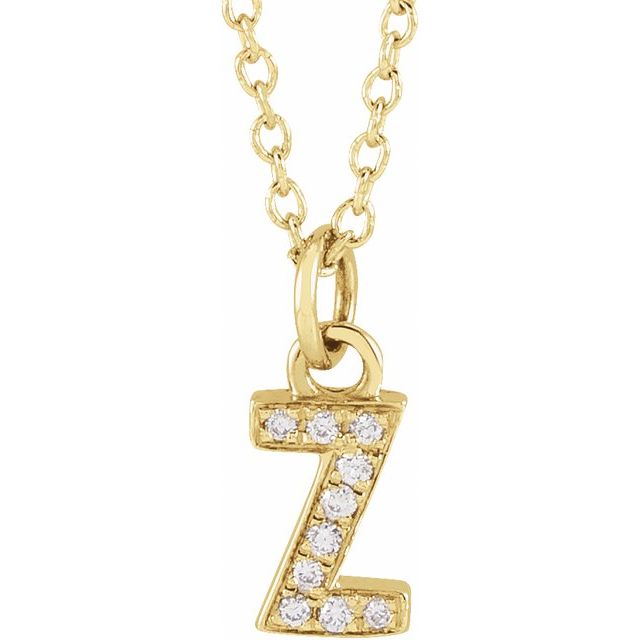 Diamond Petite Initial Necklace T-Z