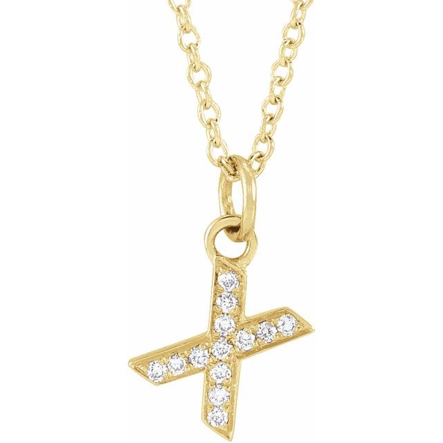 Diamond Petite Initial Necklace T-Z