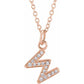 Diamond Petite Initial Necklace T-Z