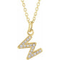 Diamond Petite Initial Necklace T-Z