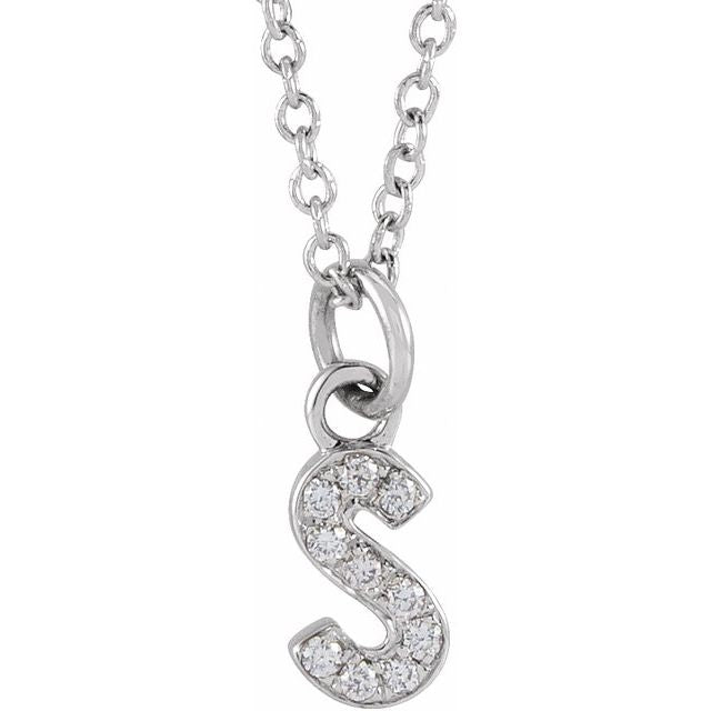 Diamond Petite Initial Necklace N-S