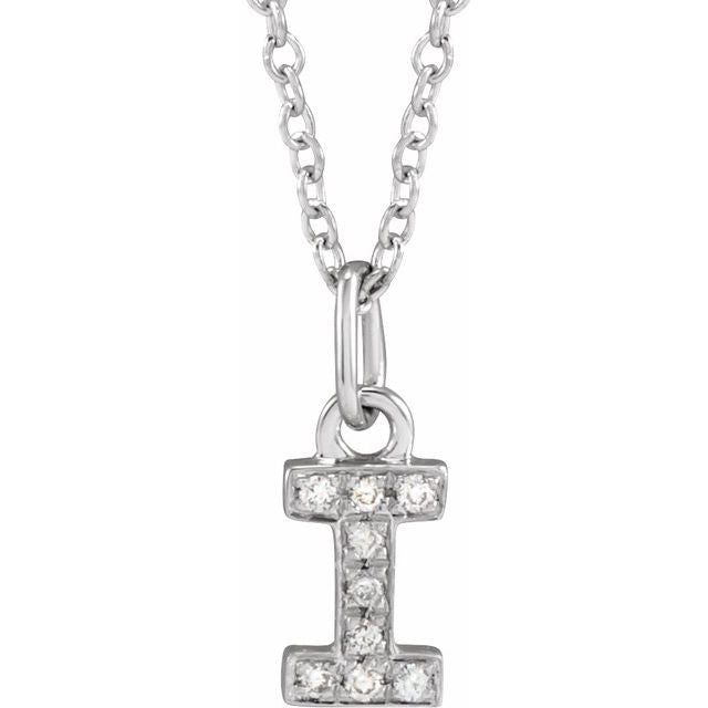 Diamond Petite Initial Necklace G-M