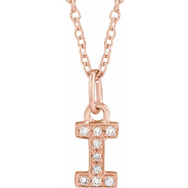 Diamond Petite Initial Necklace G-M