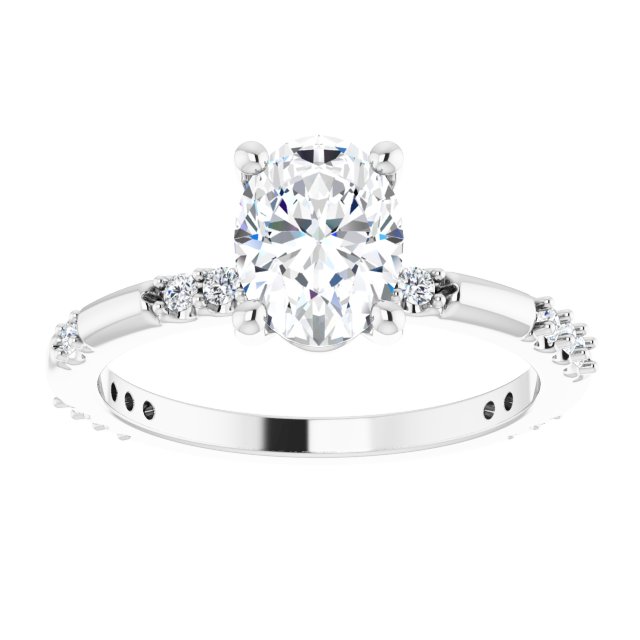 Accented Oval Engagement Ring
