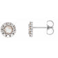 Rose-Cut Diamond Halo Earrings