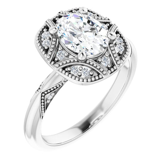 Lab-Grown Diamond Halo Engagement Ring