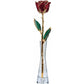Red Ruby Colored Rose with Gold Trim