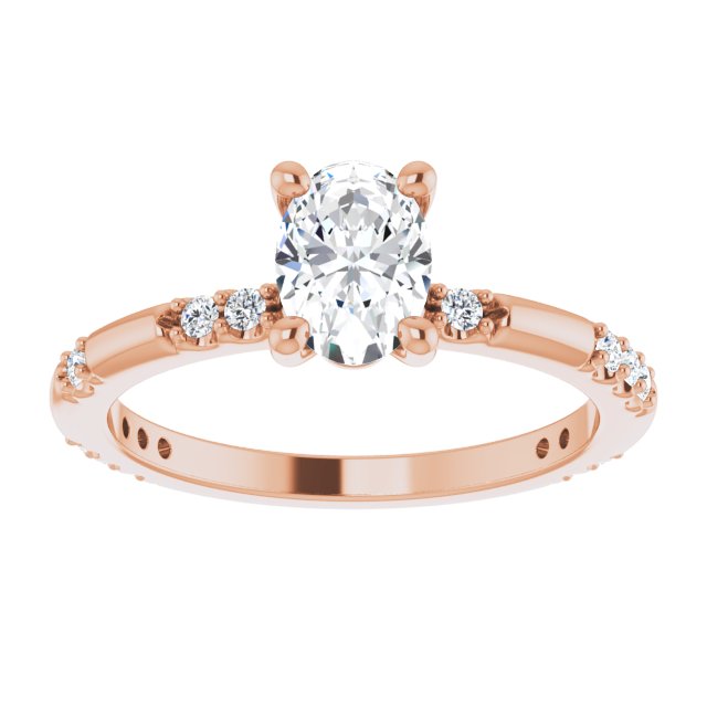 Accented Oval Engagement Ring