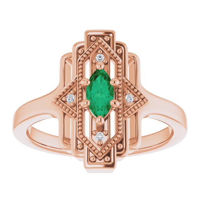 Vintage-Inspired Geometric Accented Ring
